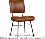 Set van 4 Donkergroene leren industriële design eetkamerstoe, Huis en Inrichting, Stoelen, Nieuw, Vier, Leer, Ophalen of Verzenden