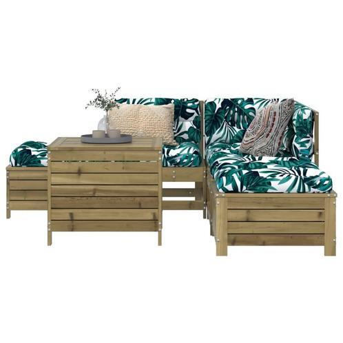 vidaXL 6-delige Loungeset geïmpregneerd grenenhout, Tuin en Terras, Tuinsets en Loungesets, Loungeset, Nieuw, Verzenden