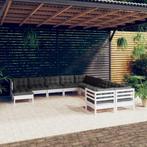 vidaXL 11-delige Loungeset met kussens grenenhout wit, Tuin en Terras, Tuinsets en Loungesets, Verzenden, Nieuw, Loungeset