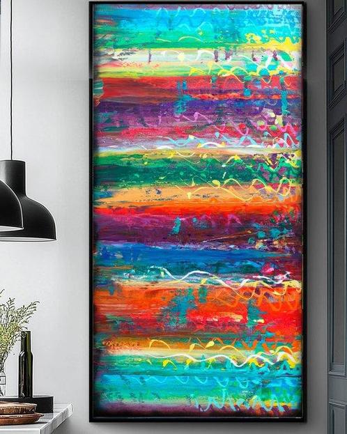 Ksavera - Abstract A1364 - painting on XXL canvas 210cm, Antiek en Kunst, Kunst | Schilderijen | Modern