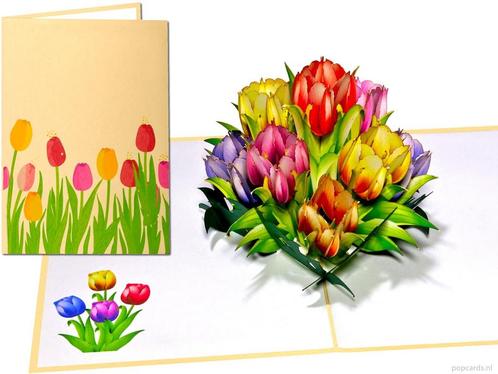 Bloemenkaart met prachtige Hollandse Tulpen - Nederlandse..., Diversen, Wenskaarten, Verzenden