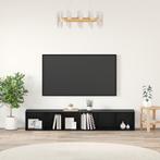vidaXL Tv-meubelset 2 pcs Zwart Eiken 37 x 35 x 107 cm, Huis en Inrichting, Kasten | Televisiemeubels, Verzenden, Nieuw