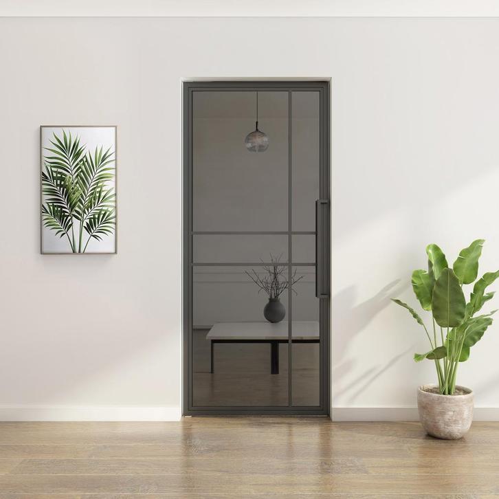 Stalen taatsdeur - 6 Vlaks - Rook glas - Luxe design *, Doe-het-zelf en Verbouw, Deuren en Horren, Nieuw, Metaal, Overige typen
