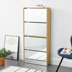 Schoenenkast met spiegels 4 vouwdeuren 134x63x17 cm beuken, Huis en Inrichting, Kasten | Schoenenkasten, Verzenden, Nieuw