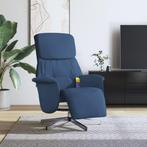 vidaXL Massagestoel verstelbaar met voetensteun stof blauw, Huis en Inrichting, Fauteuils, Verzenden, Nieuw