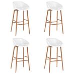 4x Barkruk Wit - Retourdeal - Hoge Kwaliteit, Lage Prijs!, 4 krukken, Ophalen of Verzenden, Nieuw, 90 cm of meer
