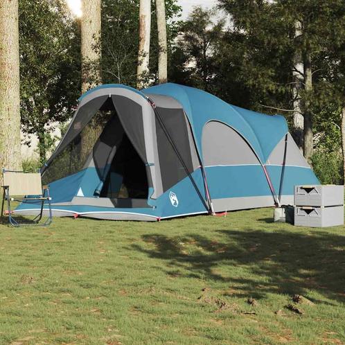 vidaXL Tunneltent voor gezin 8-persoons waterdicht blauw, Caravans en Kamperen, Tenten, Nieuw, tot en met 2, Verzenden