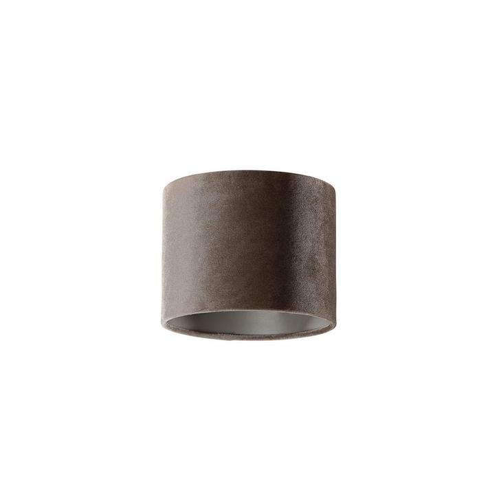 Velours lampenkap taupe rond 18/18/14, Huis en Inrichting, Lampen | Lampenkappen, Minder dan 25 cm, Rond, Overige kleuren, Nieuw