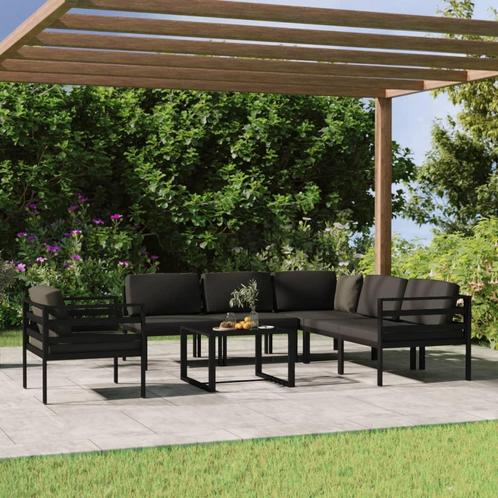 vidaXL 7-delige Loungeset met kussens aluminium, Tuin en Terras, Tuinsets en Loungesets, Loungeset, Nieuw, Aluminium, Verzenden