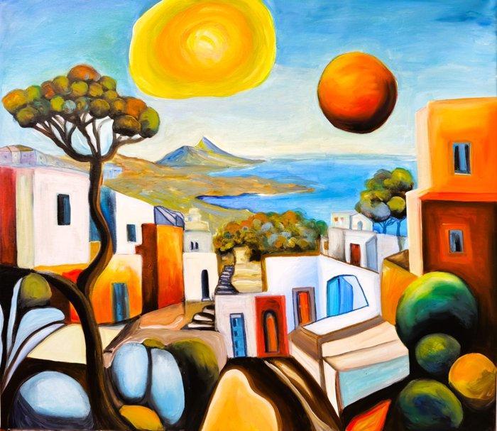 Denis Mihai - Two suns, Antiek en Kunst, Kunst | Schilderijen | Modern