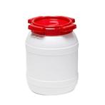 Wijdmondvat 6 liter wit met rood deksel, Ophalen of Verzenden