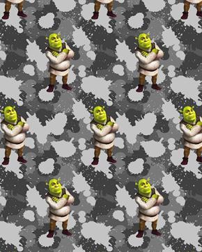 Shrek Digitaal Tricot Katoen Grijs, Hobby en Vrije tijd, Stoffen en Lappen, Grijs, Nieuw