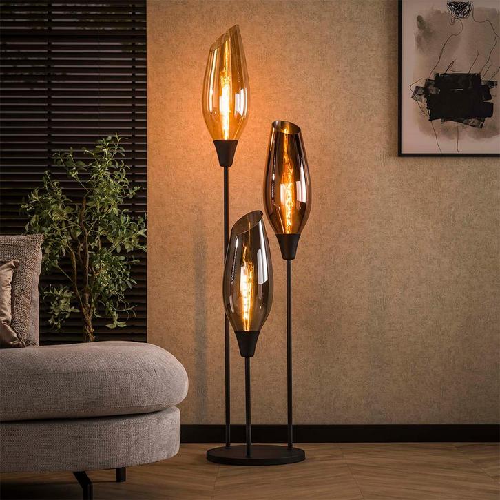 *WOONWINKEL* Grote Vloerlamp Met Gekleurd Glas, Huis en Inrichting, Lampen | Vloerlampen, Nieuw, Verzenden