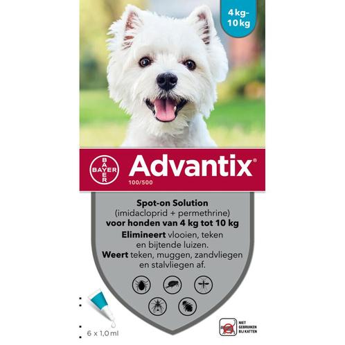 Advantix Spot On 100 Anti Vlooien en Teken Druppels Hond 4 -, Dieren en Toebehoren, Overige Dieren-accessoires, Nieuw, Verzenden