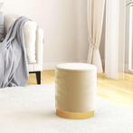 vidaXL Hocker met opbergruimte rond fluweel abrikooskleurig, Verzenden, Nieuw