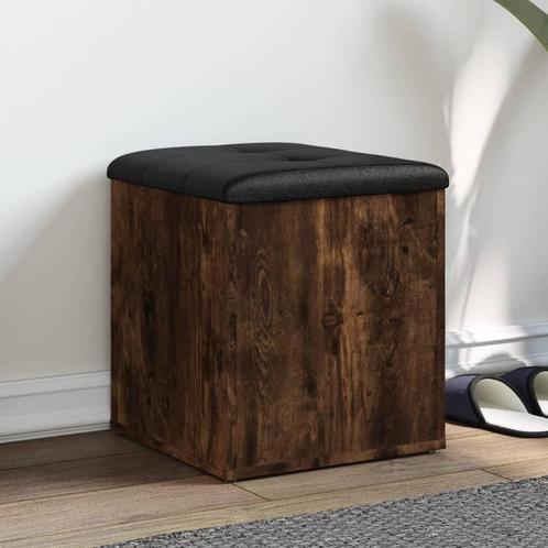 vidaXL Opbergbankje 42x42x45 cm bewerkt hout gerookt, Huis en Inrichting, Banken | Voetenbanken en Poefen, Nieuw, Verzenden