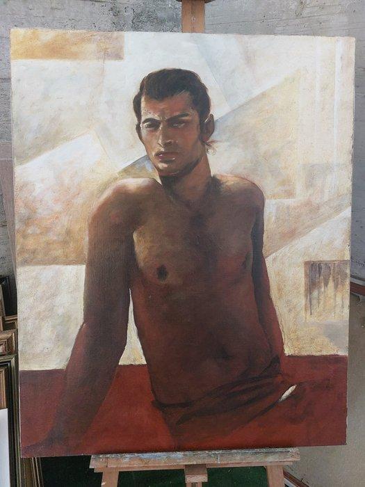 Italiaanse school (XX) - Figura maschile, Antiek en Kunst, Kunst | Schilderijen | Klassiek