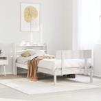 vidaXL Bedframe zonder matras massief grenenhout wit 75x190, Eenpersoons, Verzenden, Wit, Nieuw