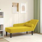 vidaXL Chaise longue met kussens fluweel geel, Huis en Inrichting, Banken | Sofa's en Chaises Longues, Verzenden, Nieuw