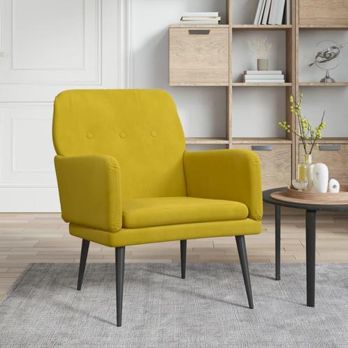 vidaXL Fauteuil 62x79x79 cm fluweel geel, Huis en Inrichting, Fauteuils, Nieuw, Verzenden