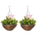 2 Kunstplanten Hangplant Clematis In Pot Met Haken Decoratie