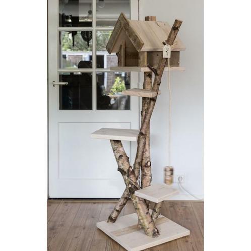Krabpalen van steigerhout en berkenstammen, Dieren en Toebehoren, Katten-accessoires, Nieuw, Ophalen of Verzenden