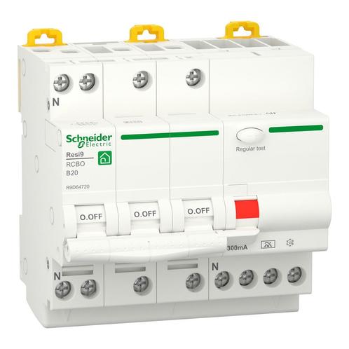 Resi9 3P+N 20A B-Curve RCBO Aardlekautomaat 300mA 6kA -, Doe-het-zelf en Verbouw, Elektra en Kabels, Overige typen, Nieuw, Verzenden