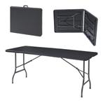 Klaptafel Mark tuintafel 180x75x72 cm rechthoek rotan look z, Caravans en Kamperen, Verzenden, Nieuw