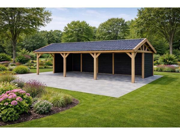 Veiling - Douglas zadeldak overkapping 900x400x300cm, Tuin en Terras, Overkappingen