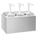 GGM Gastro | Sausdispenser - 3x 2 liter - RVS frame | SSH32, Verzenden, Nieuw in verpakking, RVS Meubilair