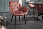 Design stoel MILANO bruin fluweel met Chesterfield quilting, Huis en Inrichting, Ophalen of Verzenden, Nieuw