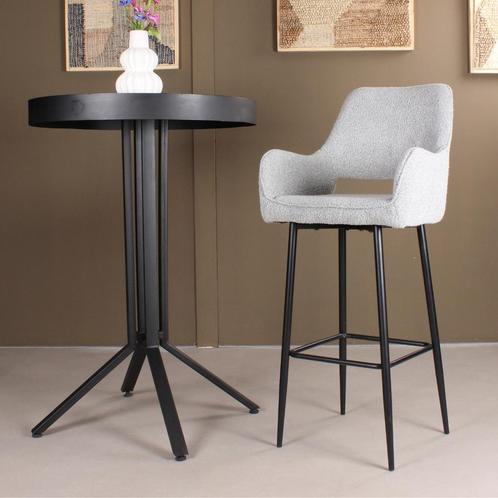 Lenon barkruk boucle 2.0 - 75 cm - grijs, Huis en Inrichting, Stoelen, Grijs, Nieuw, Ophalen of Verzenden