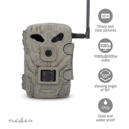 Wildcamera met 4G LTE sim kaartlezer | 1080p@30fps | 30 MP, Audio, Tv en Foto, Videobewaking, Nieuw, Verzenden
