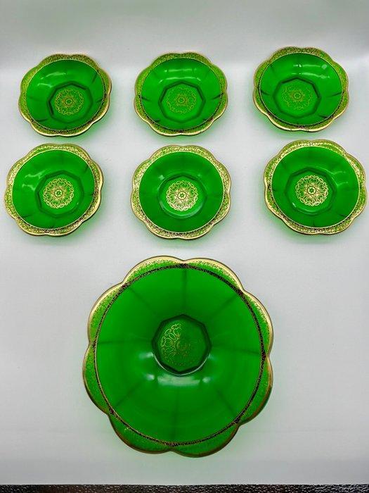 Moser & Söhne, attr. - Tafelservies voor 6 (7) - Glas, Goud, Antiek en Kunst, Curiosa en Brocante