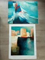 Claude Gaveau (1940) - Lot de 2 lithographies : Voilier en