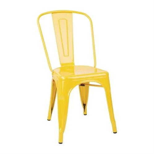 Bistro stalen bijzetstoelen | Geel | (4 stuks), Zakelijke goederen, Horeca | Keukenapparatuur, Verzenden