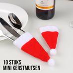 10x Bestekhouder voor Kerstdiner - Kerstmuts, Verzenden, Nieuw