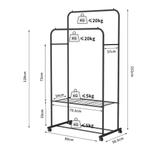 Kledingrek van Metaal op wielen zwart | Nieuw | 80x50x150cm, Verzenden, Met wielen, Nieuw