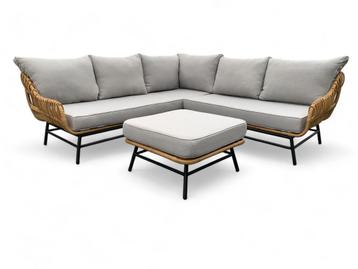 Loungeset / Hoekset Orion Bamboe met Hocker beschikbaar voor biedingen