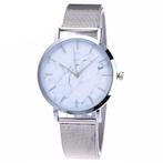 Fako - Horloge - Mesh - Marmer - Ø 38mm - Zilverkleurig, Verzenden, Nieuw