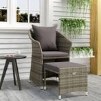 vidaXL 2-delige Loungeset met kussens poly rattan grijs, Tuin en Terras, Tuinsets en Loungesets, Verzenden, Nieuw, Rotan, Loungeset