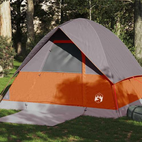 vidaXL Koepeltent 4-persoons waterdicht oranje, Caravans en Kamperen, Tenten, Nieuw, tot en met 2, Verzenden