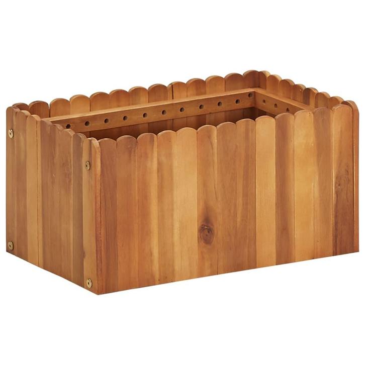 vidaXL Plantenbak verhoogd 50x30x25 cm massief acaciahout, Tuin en Terras, Bloembakken en Plantenbakken, Minder dan 60 cm, Nieuw