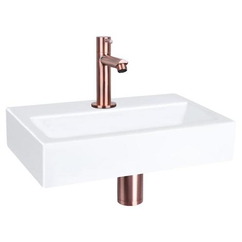 Fonteinset Differnz Flat Keramiek 38x24x7 cm Wit Met Rechte, Doe-het-zelf en Verbouw, Sanitair, Overige typen, Nieuw, Ophalen of Verzenden