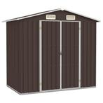 vidaXL Tuinschuur 205x129x183 cm gegalvaniseerd staal bruin, Tuin en Terras, Verzenden, Nieuw