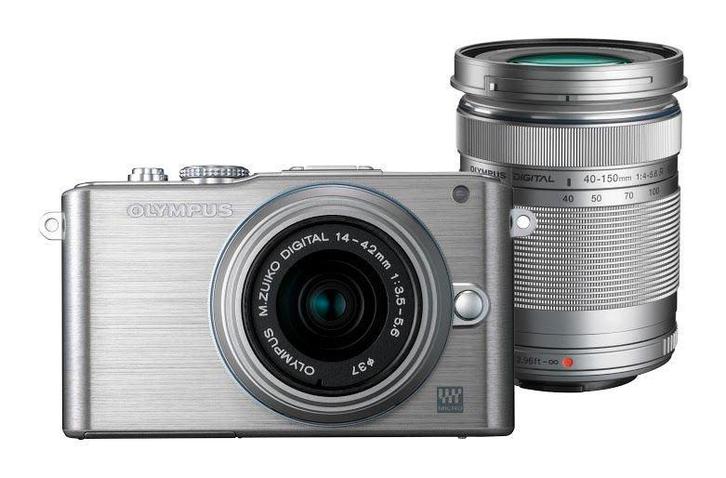 Olympus Pen E-PL3 Systeemcamera Dubbele Zoom Kit - Zilver (I, Audio, Tv en Foto, Fotocamera's Digitaal, Zo goed als nieuw, Verzenden