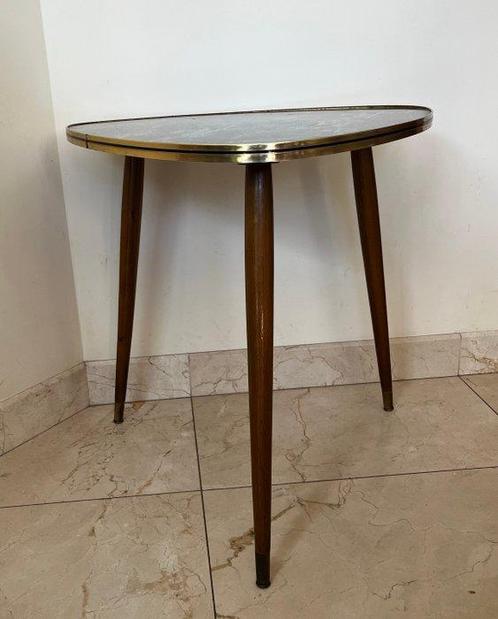 Bijzettafel - hout, laminaat, metaal, Antiek en Kunst, Kunst | Designobjecten