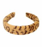 Haarband Diadeem Fluffy Imitatie Bont Panter Print Bruin, Nieuw