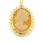 Gouden hanger met camee (Hanger of bedel), Ophalen of Verzenden, Gebruikt, Goud, Overige merken