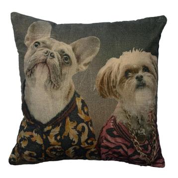 kussen fluweel preppy honden 45x45cm* beschikbaar voor biedingen